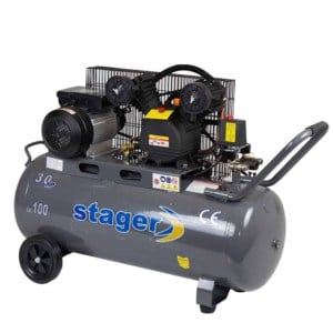 Compresor aer cu ulei STAGER HM-V-0.25/100 3cp 100l debit aer refulat 250l/min 8bar 76kg
