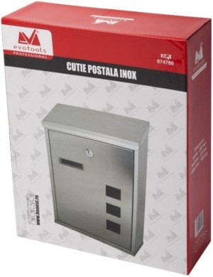 Cutie Postala Inox cu Capac lungime: 260mm, inălțime: 335mm, lățime: 100mm | Travandi.ro